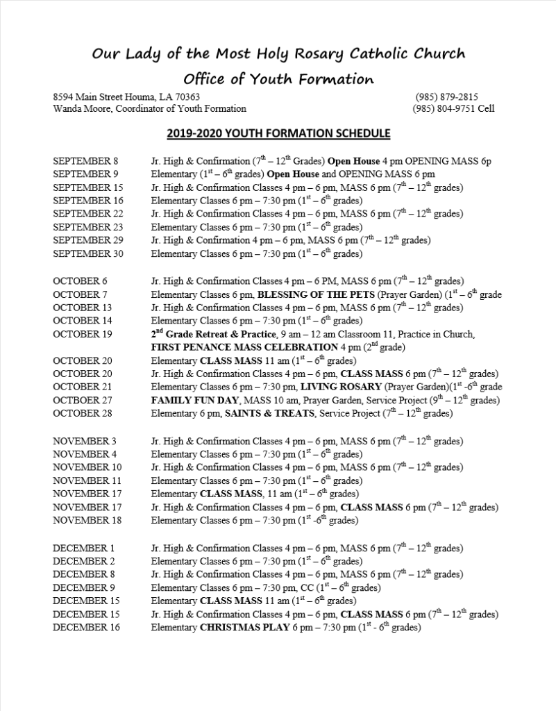 CCD Our Lady of the Most Holy Rosary